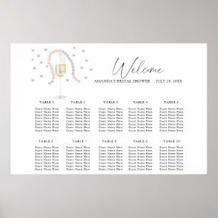 Poster Placas de casamentos de Pérola e Prosecco
