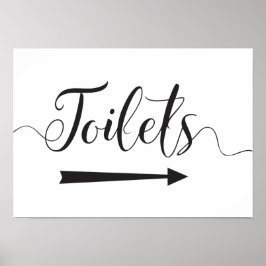 Poster Placas de Direção para Banheiros de Casamento Seta