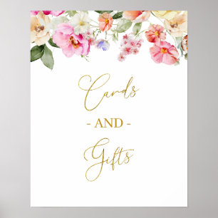 Poster Placas de festa de cartões e presentes florais sim