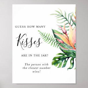 Poster Placas de Flores Tropicais Quantos Beijos