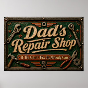 Poster Placas de Garagem do Dia dos Pais para o Papai