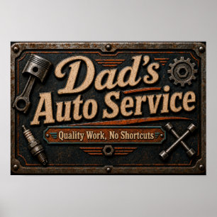 Poster Placas de Garagem do Dia dos Pais para o Papai