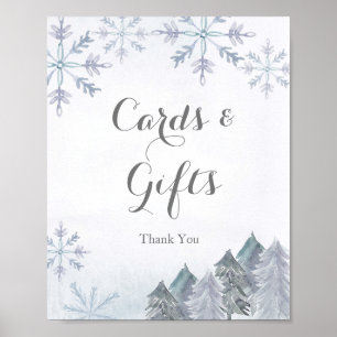 Poster Placas de neve e sinal de presente