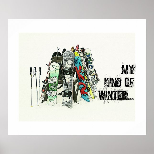 Poster Placas de neve - Meu tipo de inverno (Frente)