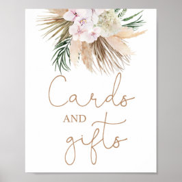 Poster Placas de palmas secas boho chique cartões e prese