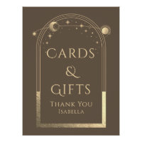Placas de Presentes Cartões Celestiais Dourado Moc
