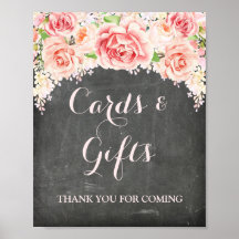 Placas de Presentes de Cartões Rosa Floral de Lous