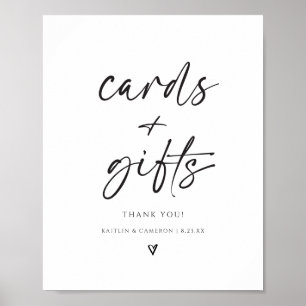 Poster Placas de Presentes e Cartões de Casamento Moderno