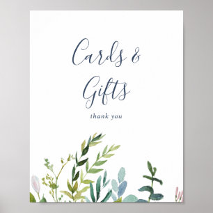 Poster Placas de Presentes e Cartões de Verdura de Verão