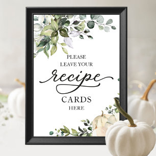 Poster Placas de Receita de Chá de Noiva de Abóbora de Ou