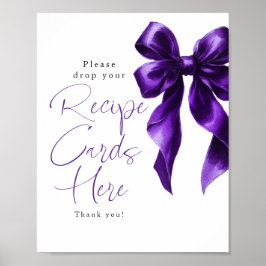 Poster Placas de Receitas Arco Roxo Escuro Chá de Noiva