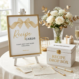 Poster Placas de Receitas de Arco de Ouro Elegante para C