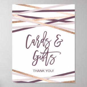 Poster Placas de Streamers Dourado Rosa e Presentes