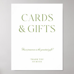 Poster Placas Digitais White & Sage Green Cards & Gifts