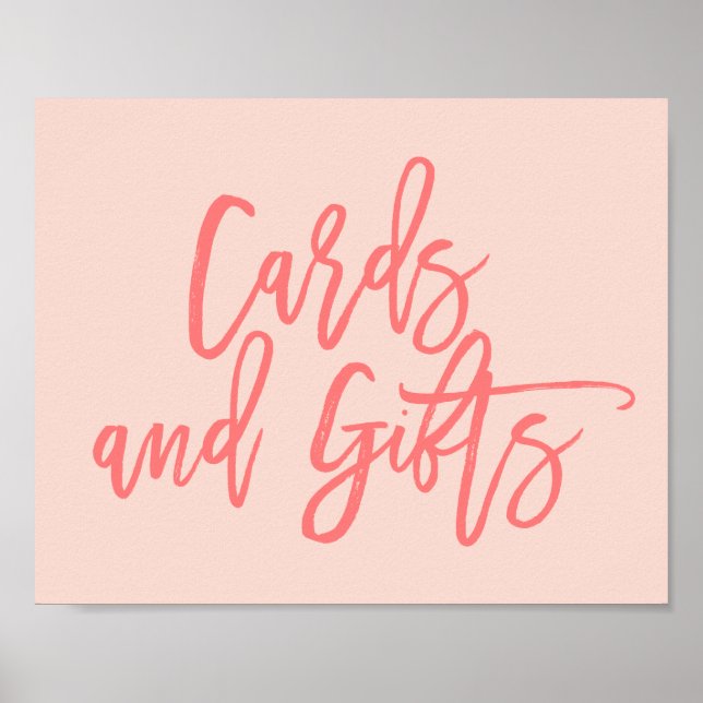 Poster Placas e Presentes Carta Coral com Letra Manual Ch (Frente)