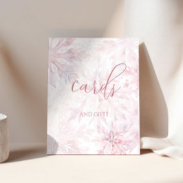 Poster Placas e presentes cor-de-neve cor-de-rosa chá de