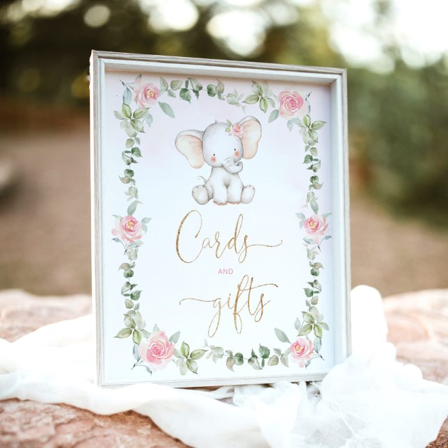 Poster Placas e presentes de elefante de eucalipto floral (Criador carregado)