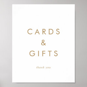 Poster Placas e Presentes de Tipografia Dourada Chic