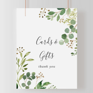 Poster Placas e Presentes Florais Simples de Eucalipto