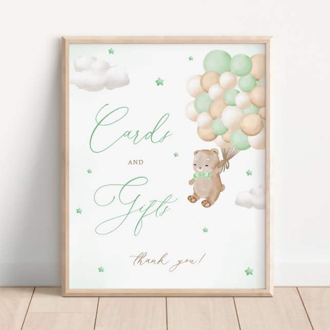 Poster Placas e presentes para Chás de fraldas verdes do  (Criador carregado)