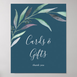 Poster Placas e Presentes Roxo Verde Eucalipto Azul