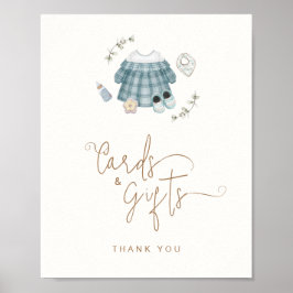 Poster Placas e presentes Sinais Boho Chá de fraldas de r