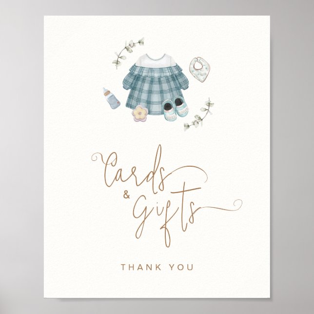 Poster Placas e presentes Sinais Boho Chá de fraldas de r (Frente)