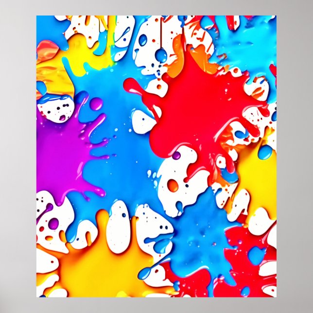 Poster Placas vibrantes de cores neonatais (Frente)