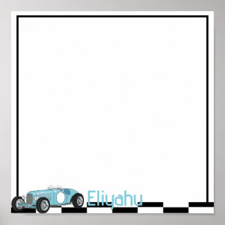 Poster placemat do carro vintage