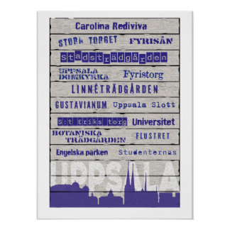 Pôster Places in Uppsala Glossy Poster