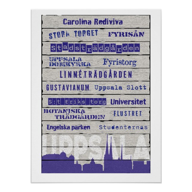 Pôster Places in Uppsala Glossy Poster (Frente)