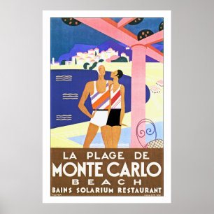 Poster Plage de Monte - Carlo do La
