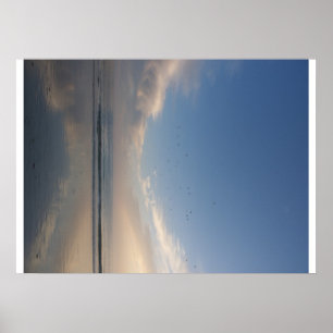 Poster plage soir d'encarne Bretagne