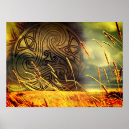 Poster Plakat, Poster, Triskele celta, Natureza, Feld, Gr