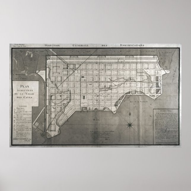 Pôster Plan Directeur de la Ville des Cayes, 1789 (Frente)