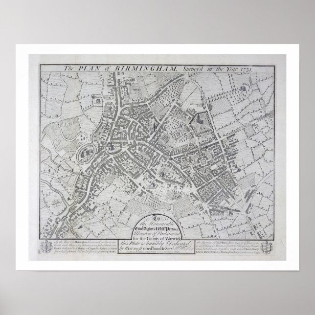 Poster Plan of Birmingham, 1731, publicado em 1789 (gravi (Frente)