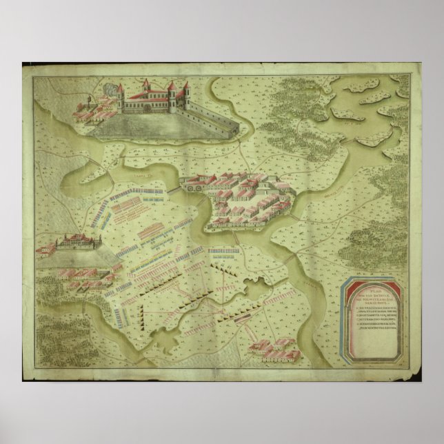 Pôster Plan of the Battle of Mollwitz (Frente)