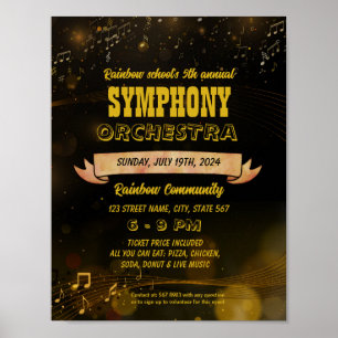Poster Planador de modelo de evento da Orquestra Sinfônic