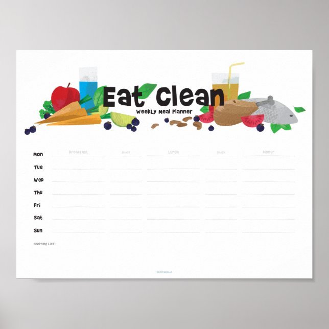 Poster Planeador Semanal de Refeições (Frente)