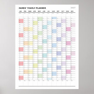 Poster Planejador Anual Minimalista Personalizado em Post