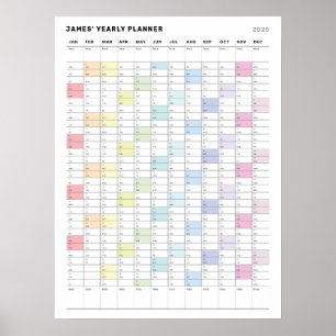 Poster Planejador Anual Minimalista Personalizado em Post