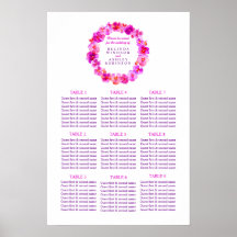 Planejador de Assentos de Casamento Rosa 1-9 mesas