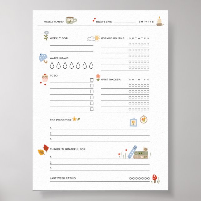 Poster Planejador de Autocuidado para Mães Ocupadas Bem-E (Frente)