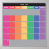 planejador de calendário de abril de 2023 dias de