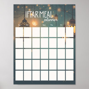 Poster Planejador de Refeições Iftar do Ramadão (imprimív