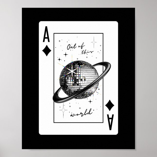 Poster Planet Disco Poster, Trendy Disco Ball Wall Art (Frente)