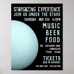 Poster Planet Uranus, Planetarium Event Advertising