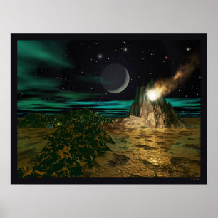 Poster Planet Volcano World