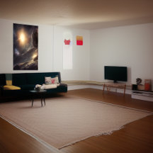 planeta alienígena, lua e sol no céu | Arte AI