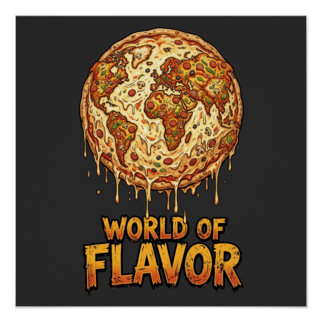 Pôster Planeta de Overload de Pizza (Frente)